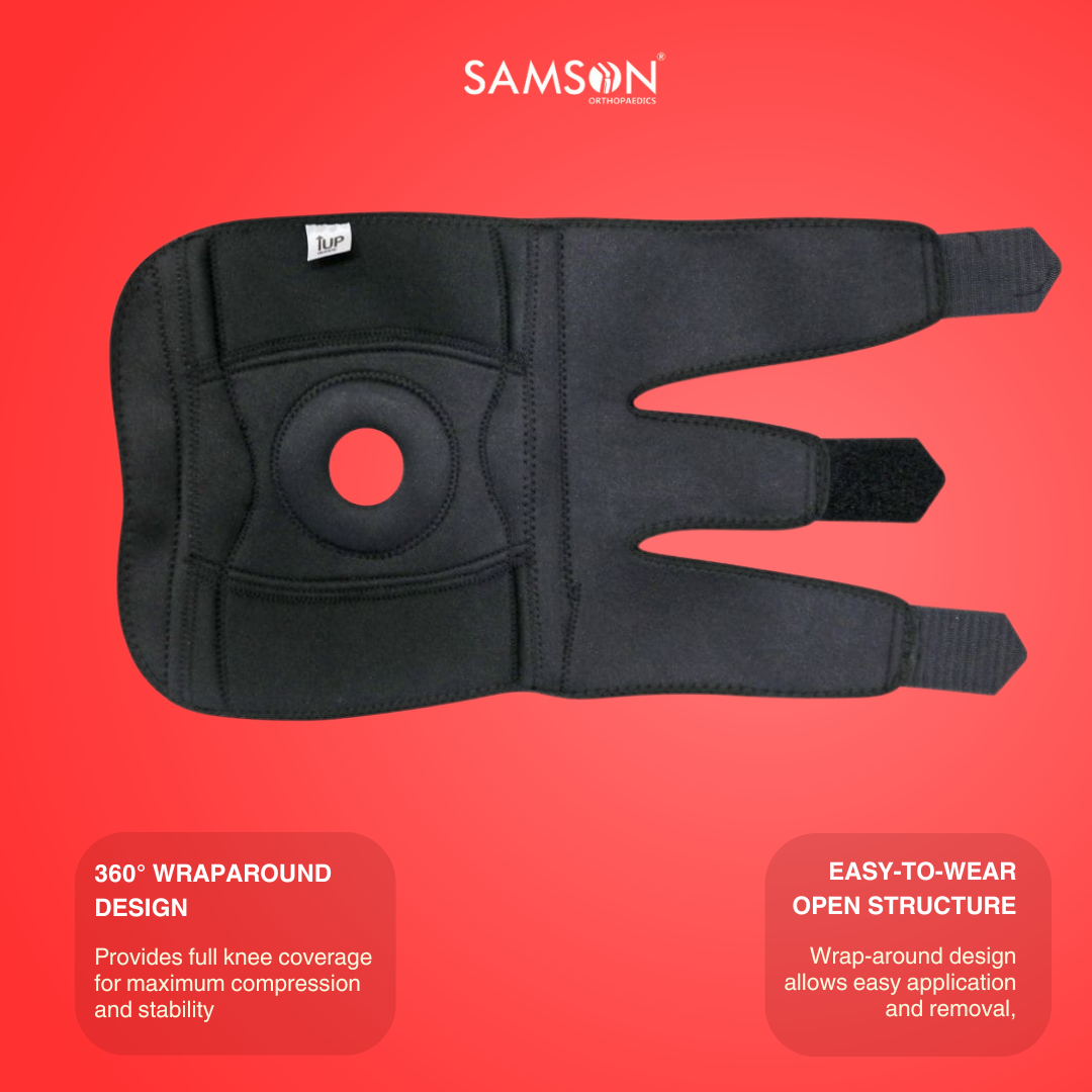 SAMSON Hinged Knee Support | Dry-Tex Brace with Adjustable Hinges for Stability | Ideal for Injury Recovery & Sports
