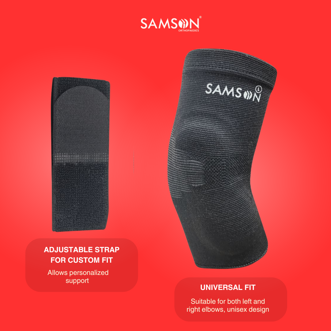 SAMSON Tennis Elbow Brace with Silicone Pad (Pair)| Pain Relief & Support for Sports, Gym & Daily Use | Men & Women