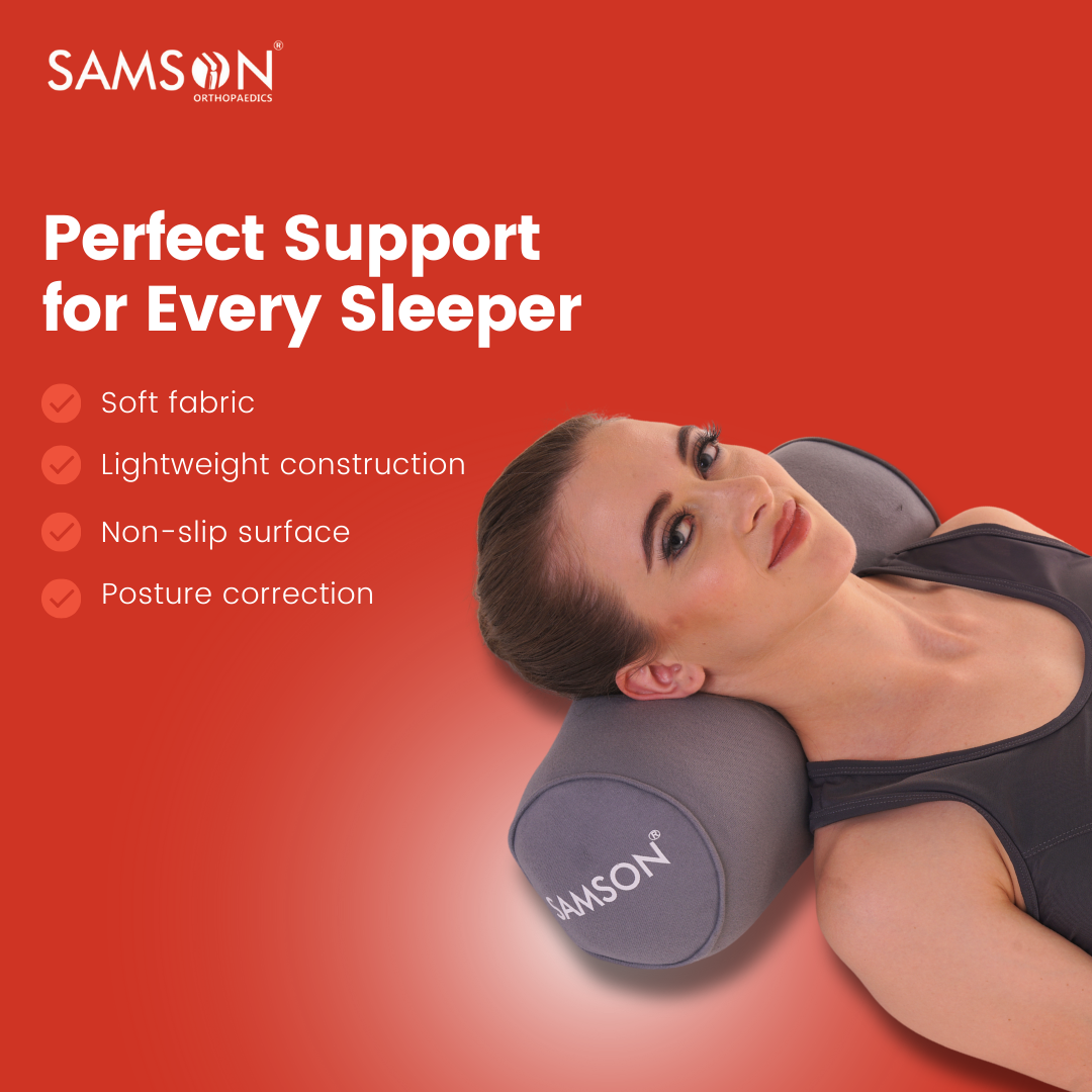 SAMSON Cervical Pillow (Round) | Ergonomic Neck Support for Pain Relief & Comfortable Sleep
