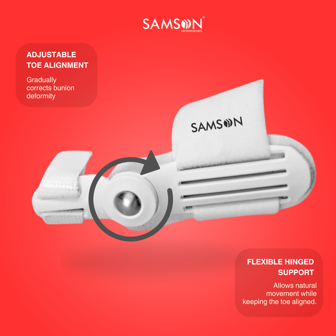 SAMSON Bunion Splint | Durable Metal & Foam Support for Toe Alignment & Pain Relief