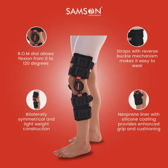 SAMSON R.O.M Knee Brace Height Adjustable (Telescopic Channel)