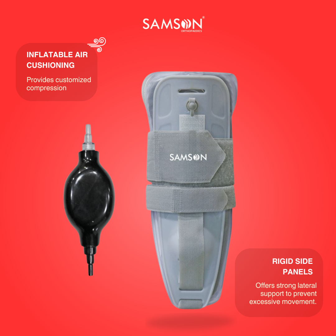 SAMSON Air Ankle Splint | Medical Support Brace with Adjustable Straps for Ankle Injuries