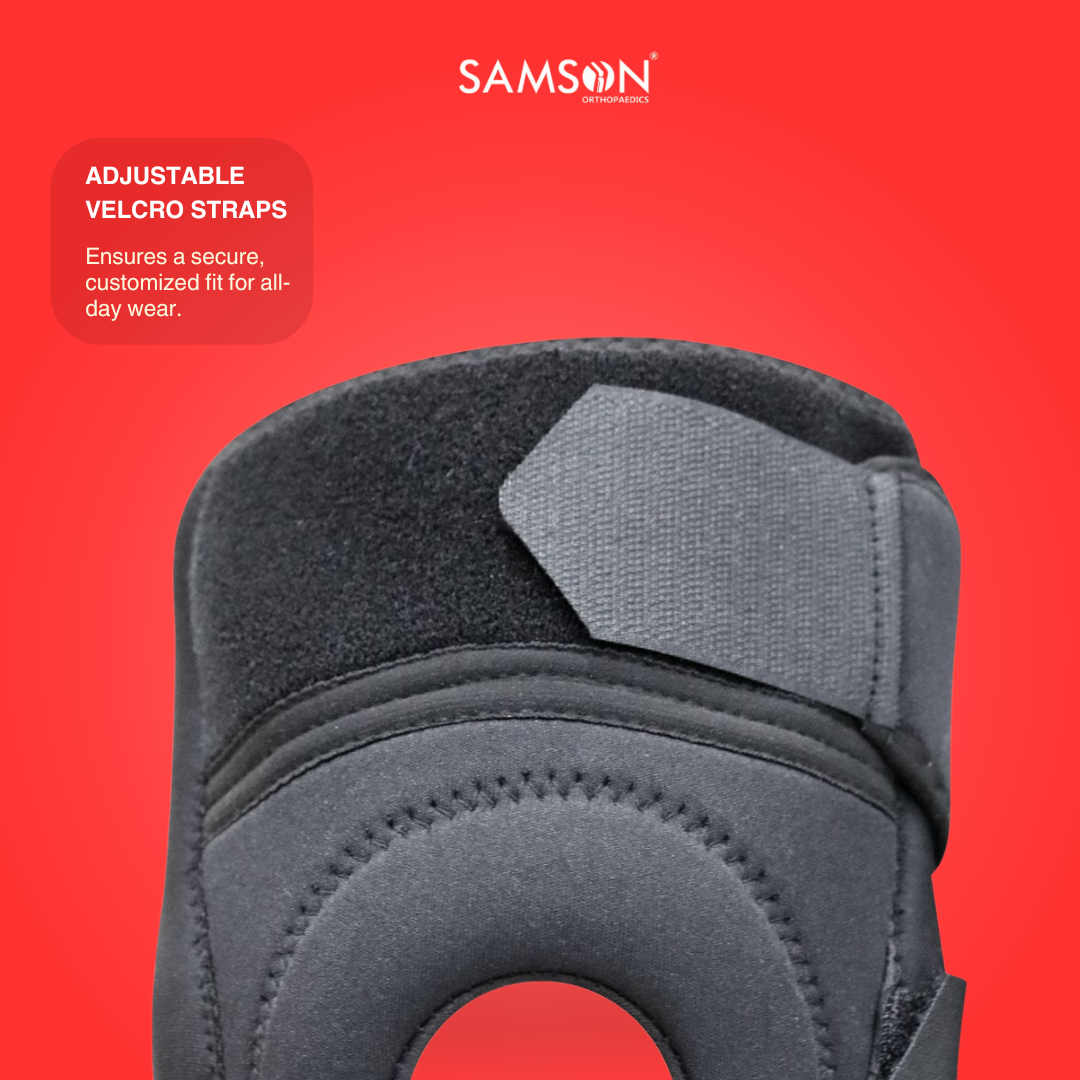 SAMSON Hinged Knee Support | Dry-Tex Brace with Adjustable Hinges for Stability | Ideal for Injury Recovery & Sports