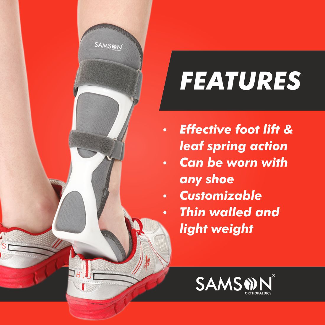 Foot Drop Splint (Right/Left)(With Liner) - Samson Scientifics and Surgicals