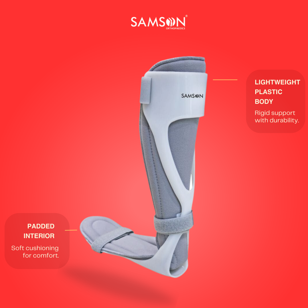 SAMSON Foot Drop Splint (Right/Left) (With Liner) | For Ankle Stability, Fractures & Dislocations