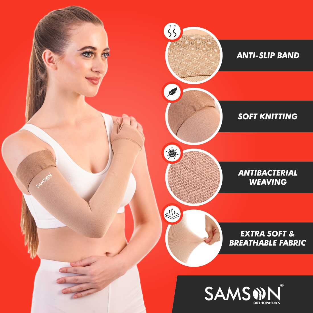 Lymphedema Arm Sleeve (Pair) - Samson Scientifics and Surgicals