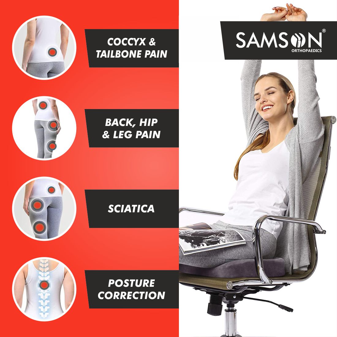 SAMSON Tailbone Support (Coccyx Cushion)