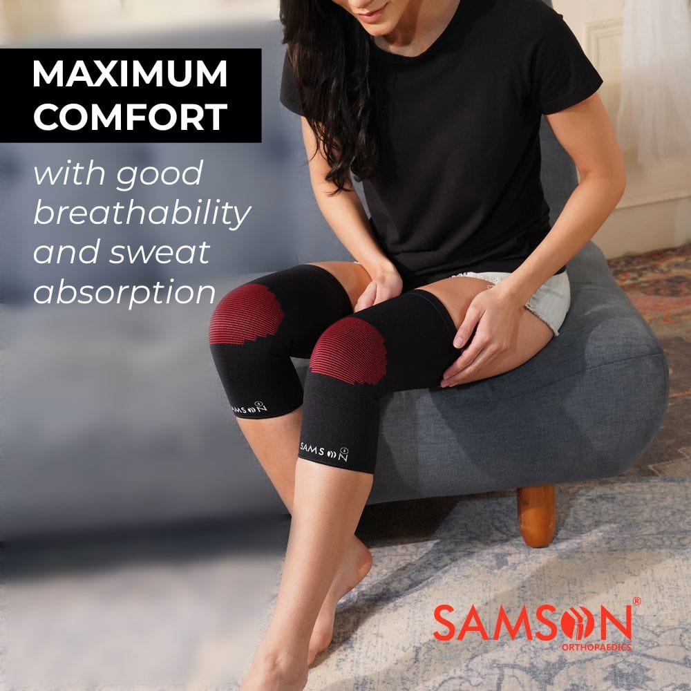 SAMSON Knee Cap Furo (Pair) | Stretchable Support for Pain Relief, Arthritis, & Sports