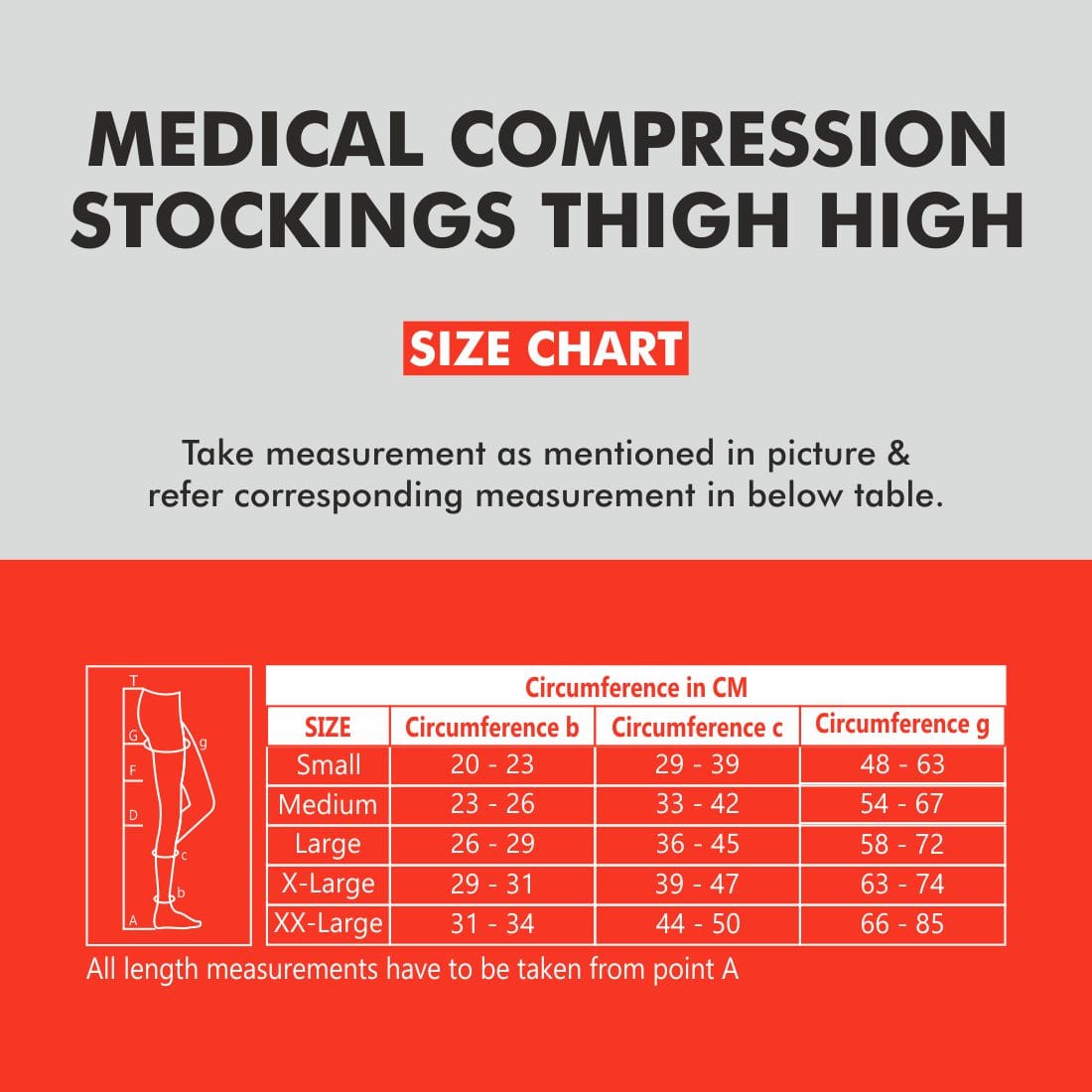 Medical Compression Stocking Thigh High Class II AG (Pair)