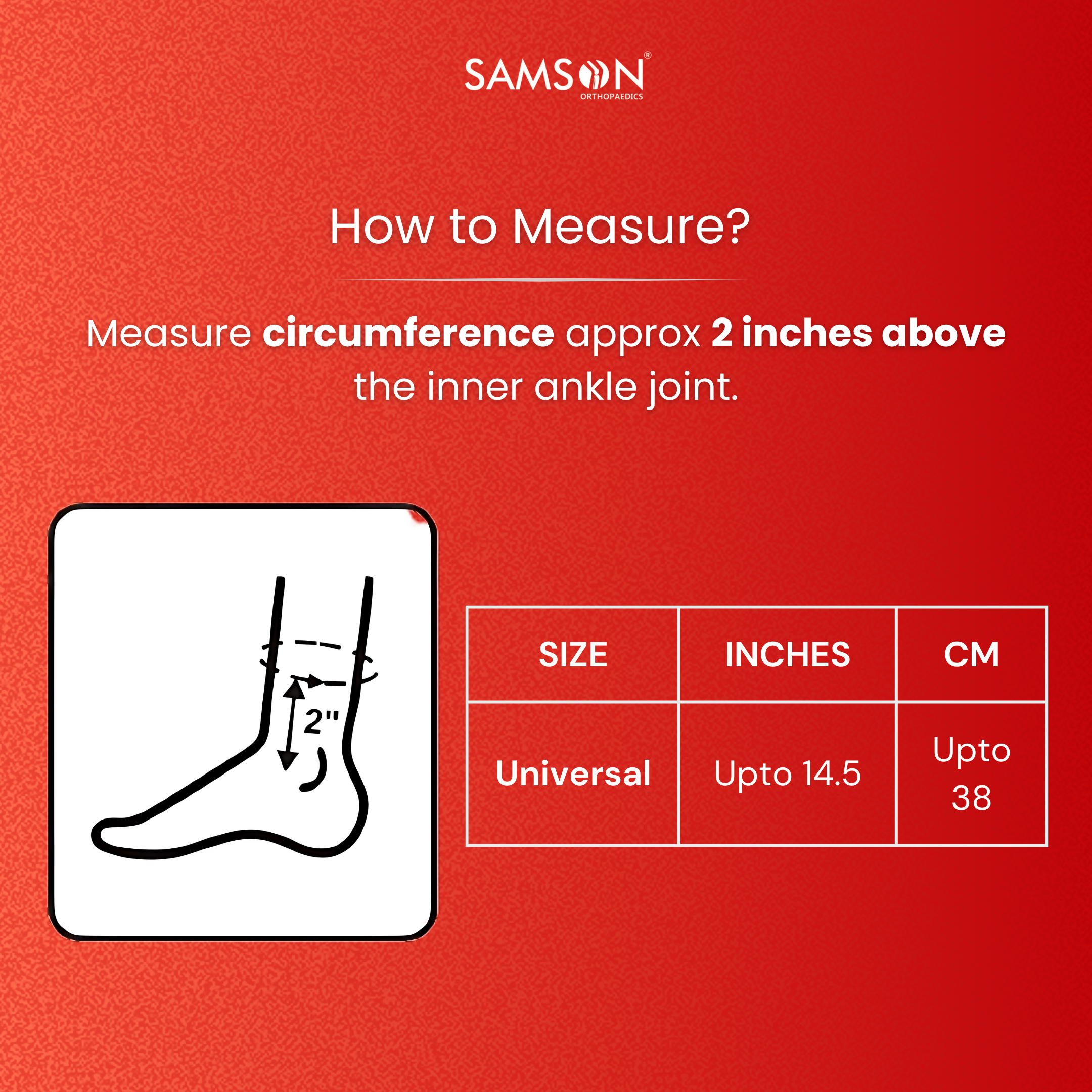 SAMSON Air Ankle Splint | Medical Support Brace with Adjustable Straps for Ankle Injuries