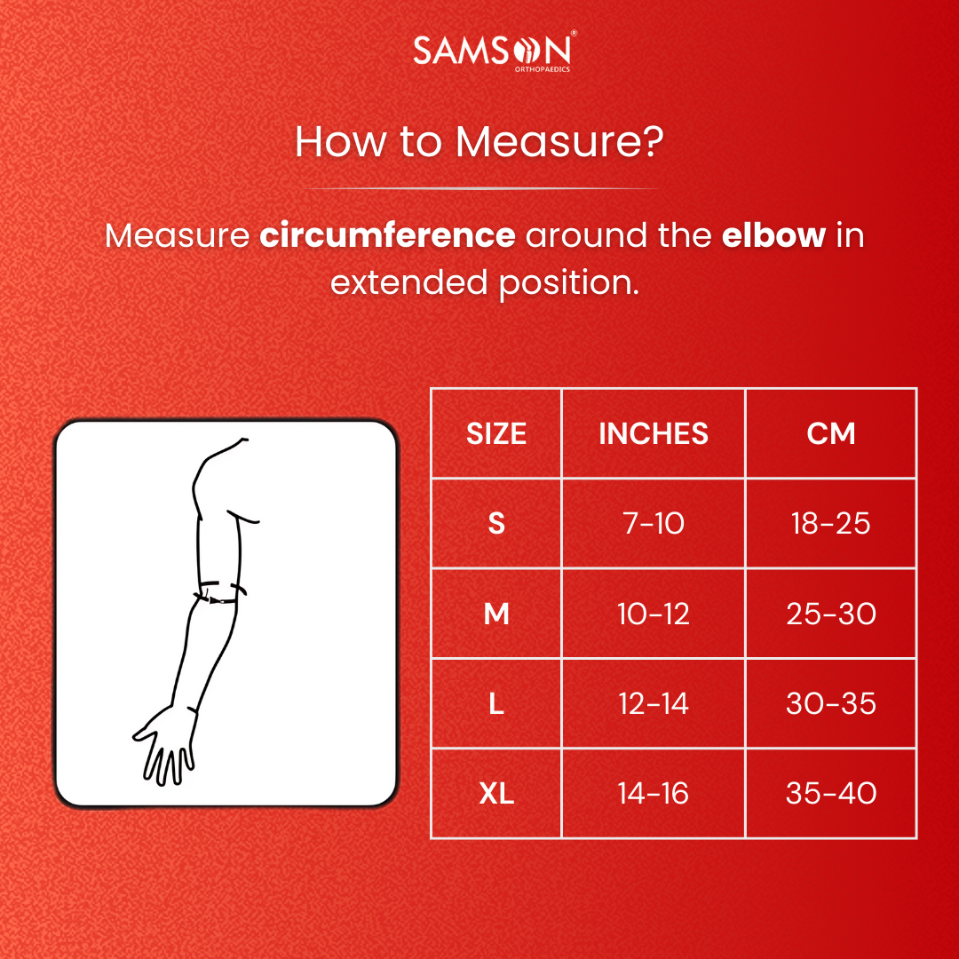 SAMSON Elbow Support with Strap | Adjustable Compression for Elbow Pain Relief & Sports Stability