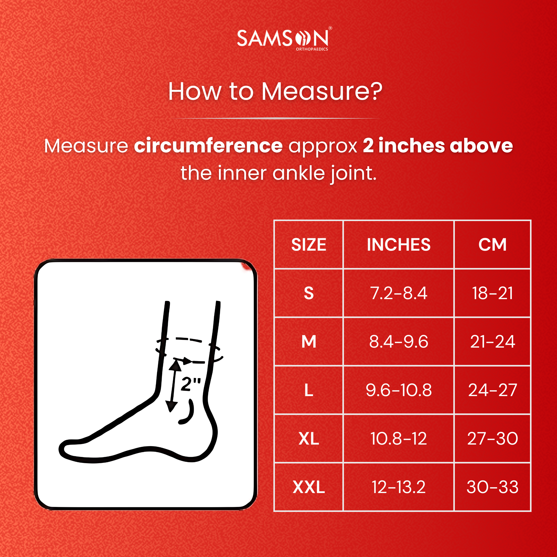 SAMSON Ankle Support with Binder | Compression for Sprains, Pain Relief & Post-Cast Care