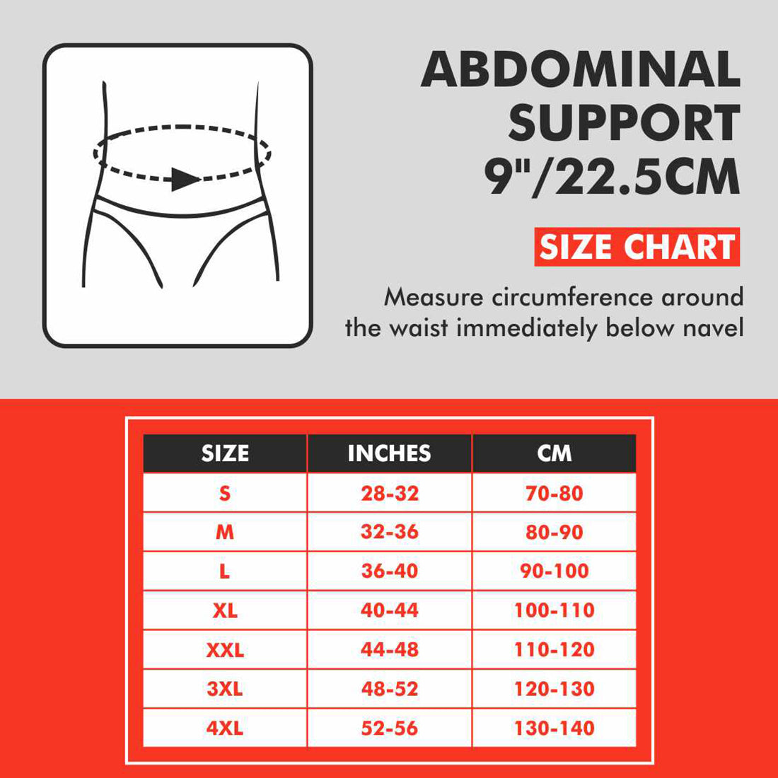 Abdominal Support 9”/22.5cm