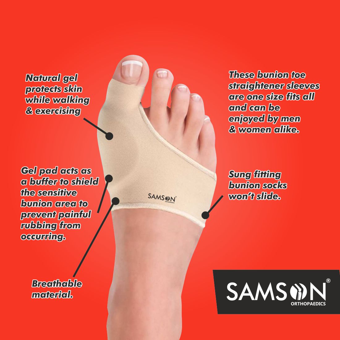 Bunion Support with Silicone Pad (Pair)