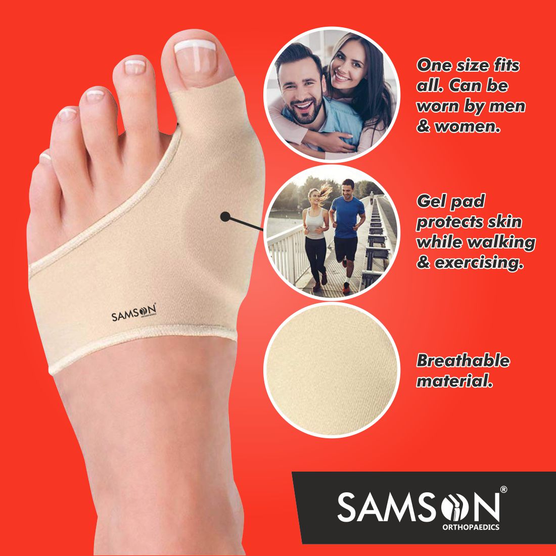 Bunion Support with Silicone Pad (Pair)