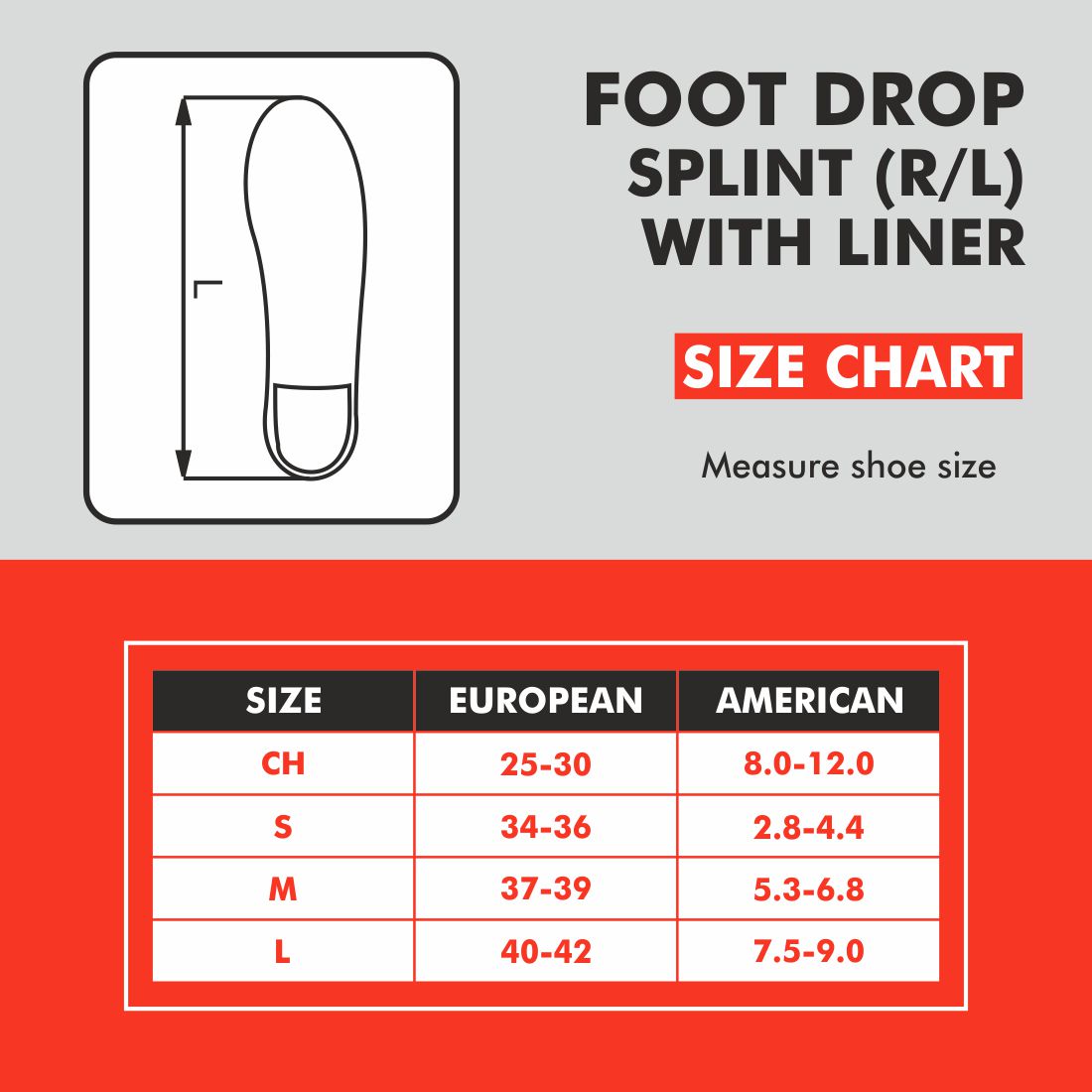 Foot Drop Splint (Right/Left)(With Liner)