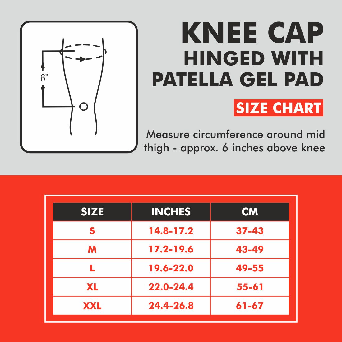 Knee Cap Hinged with Patella Gel Pad