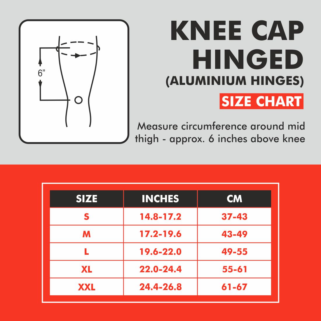 Knee Cap Hinged (Aluminum Hinges)