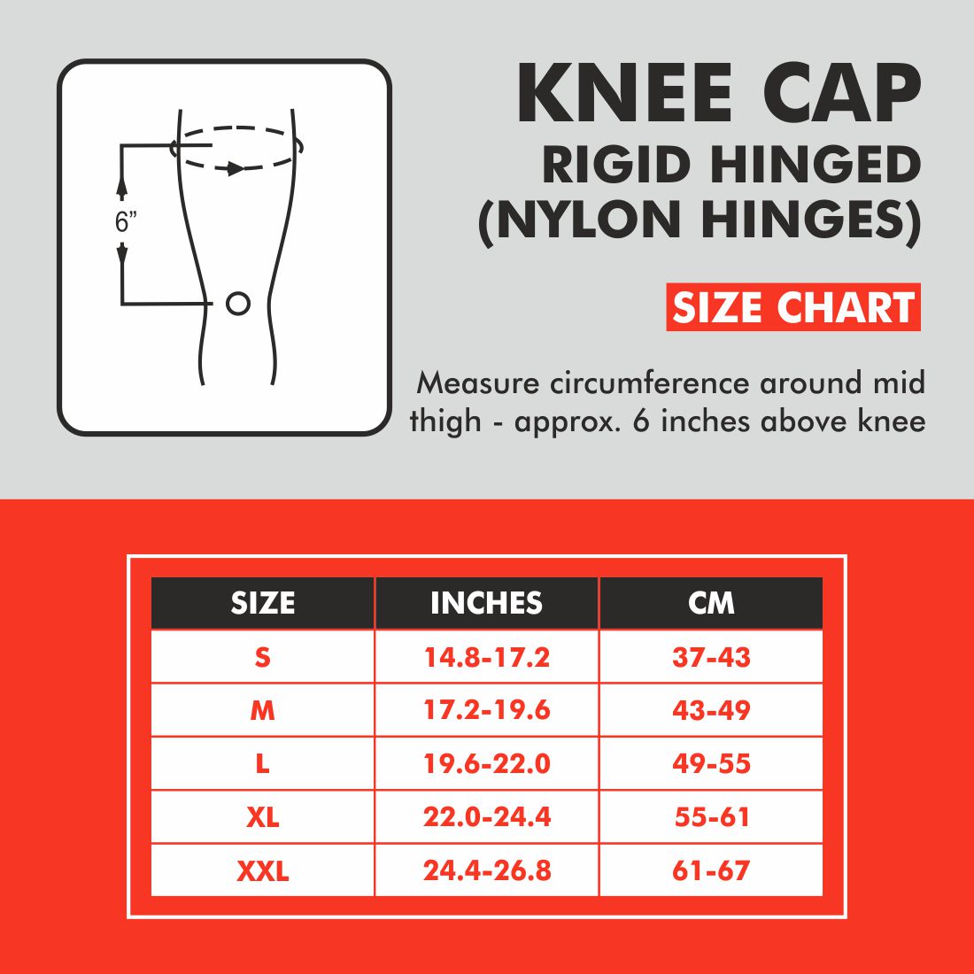 Knee Cap with Rigid Hinged (Nylon Hinges)