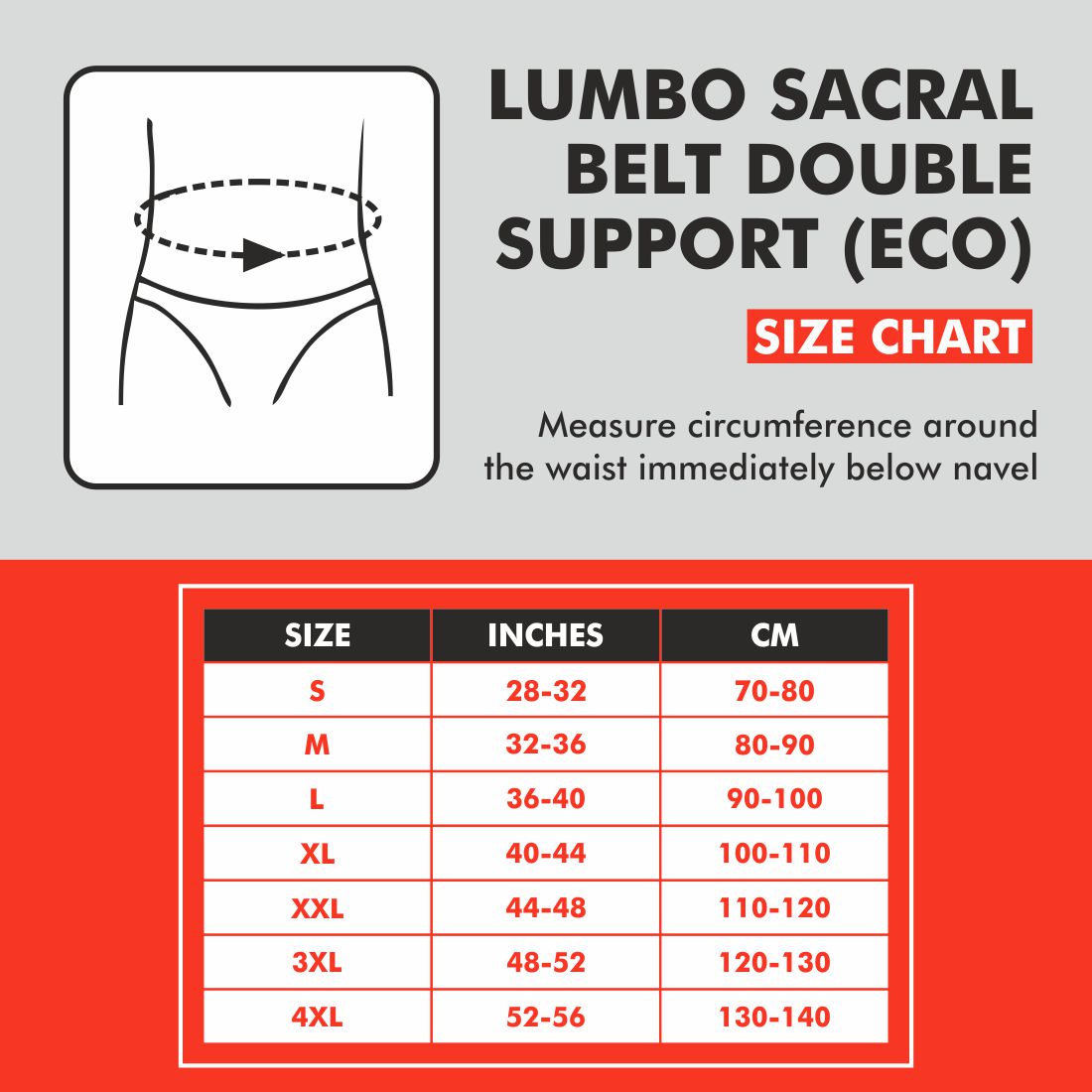 Lumbo Sacral Belt (Double Support)(Eco)