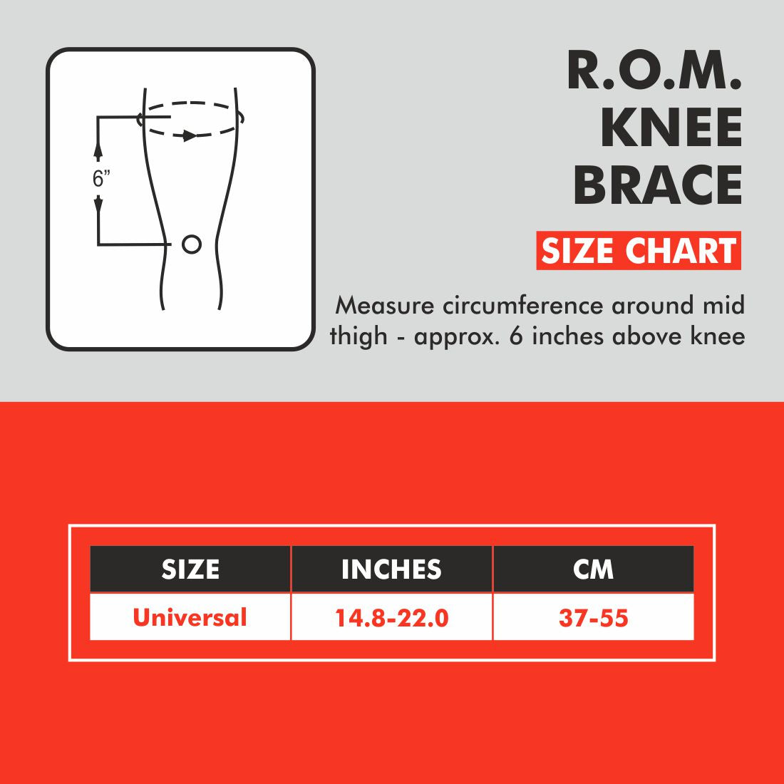 R.O.M Knee Brace 18"/46cm