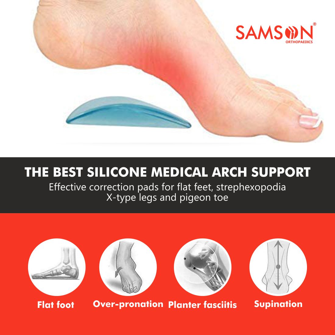 Silicone Medical Arch Support (Pair)