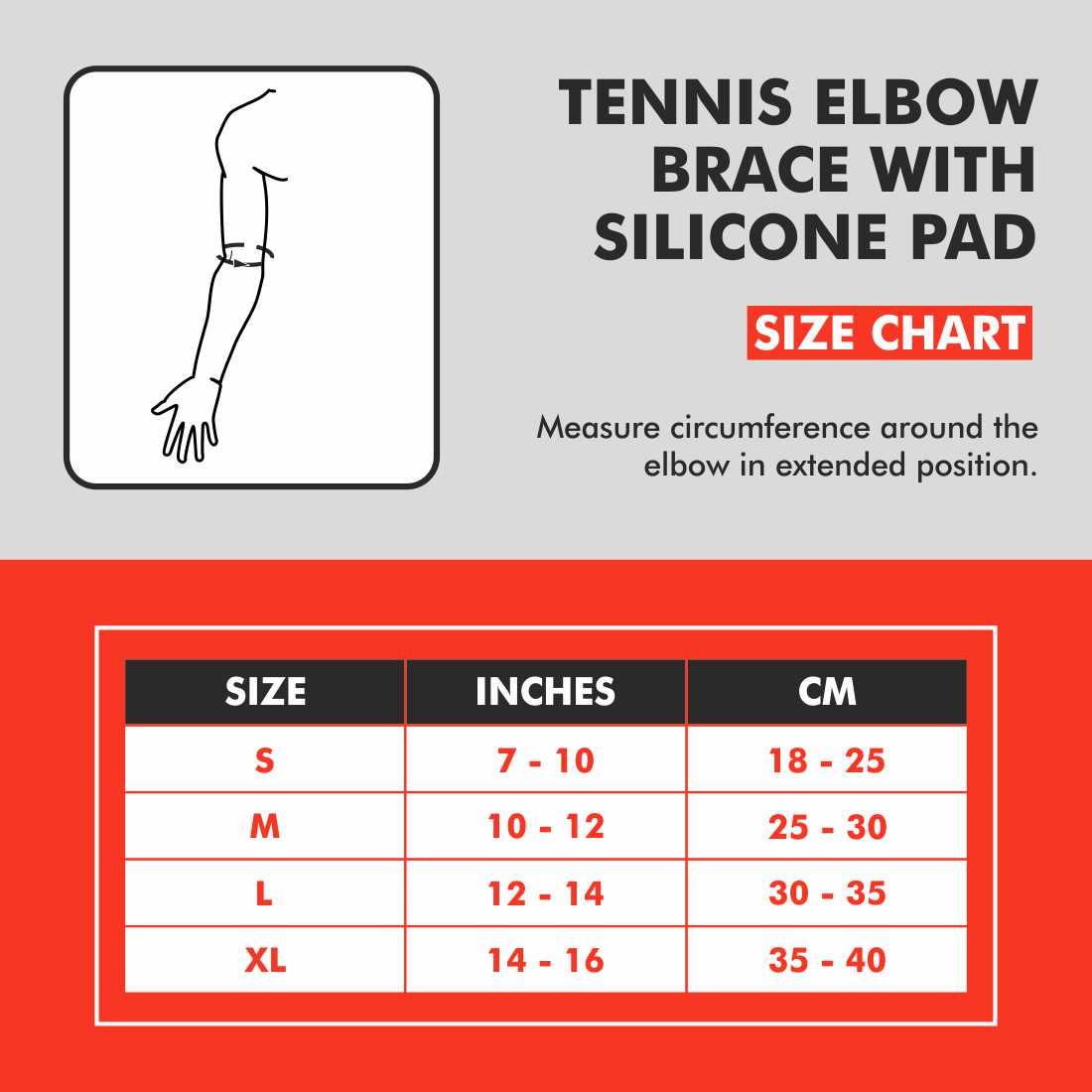 Tennis Elbow Brace with Silicone Pad