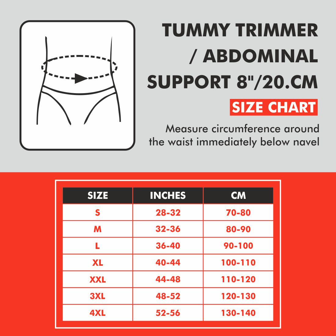 Tummy Trimmer/Abdominal-Support 8"/20cm