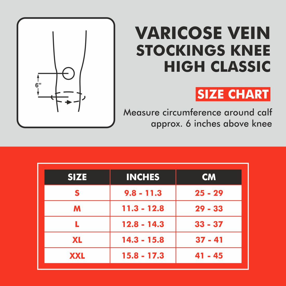 Varicose Vein Stockings Below Knee Classic (Pair)