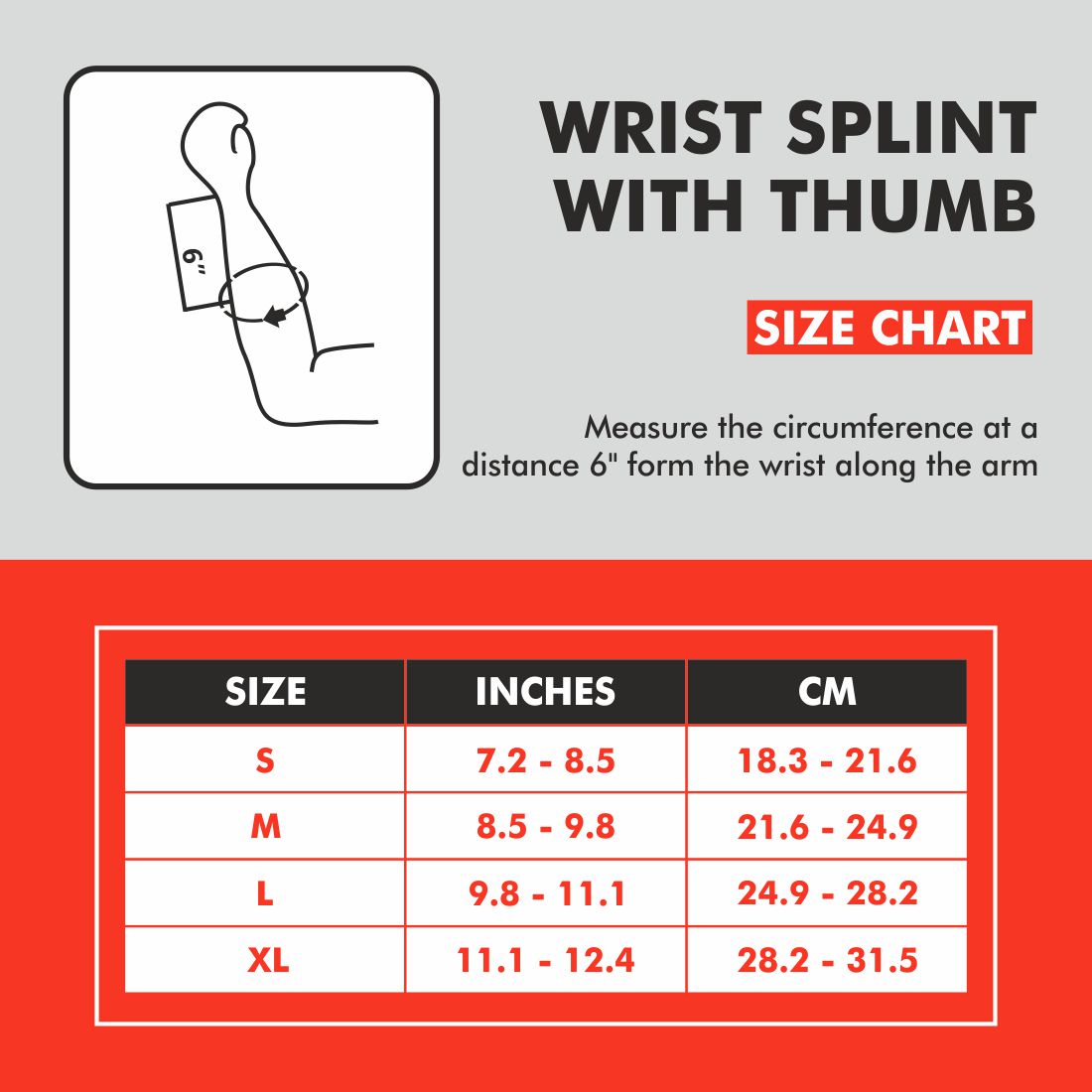 Wrist Splint with Thumb