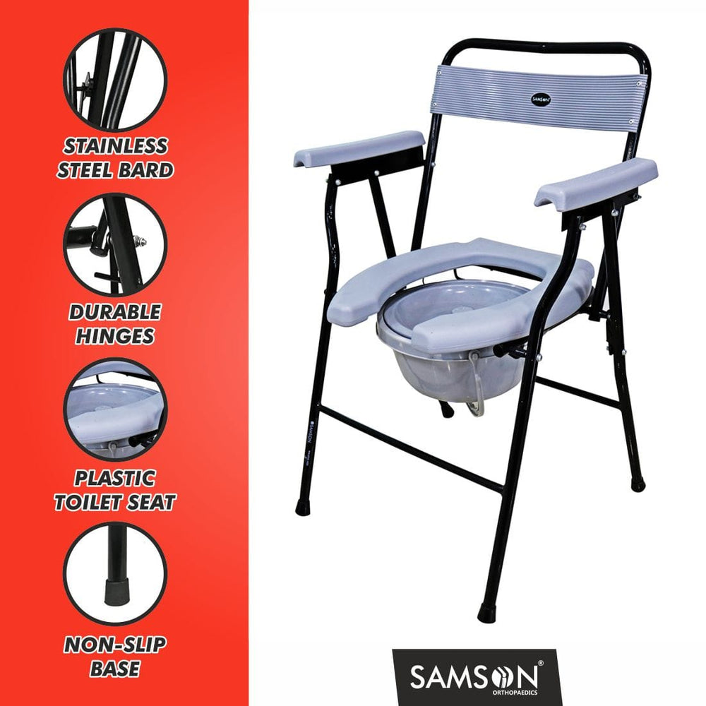 Samson Commode Chair | Portable Toilet Seat for Elderly & Patients ...